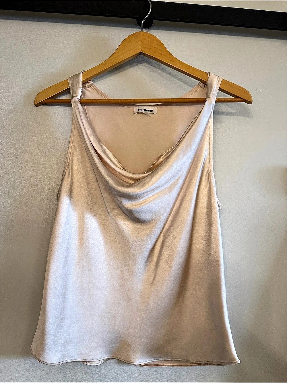 Heartloom Draped Neck Tank in champagne size L